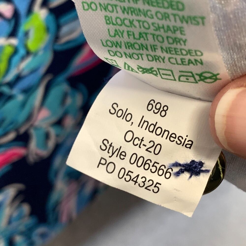 Lilly Pulitzer Kaisley Dress XS High Tide Navy Pineapple Paradise Dual Neck NEW - Picture 14 of 15